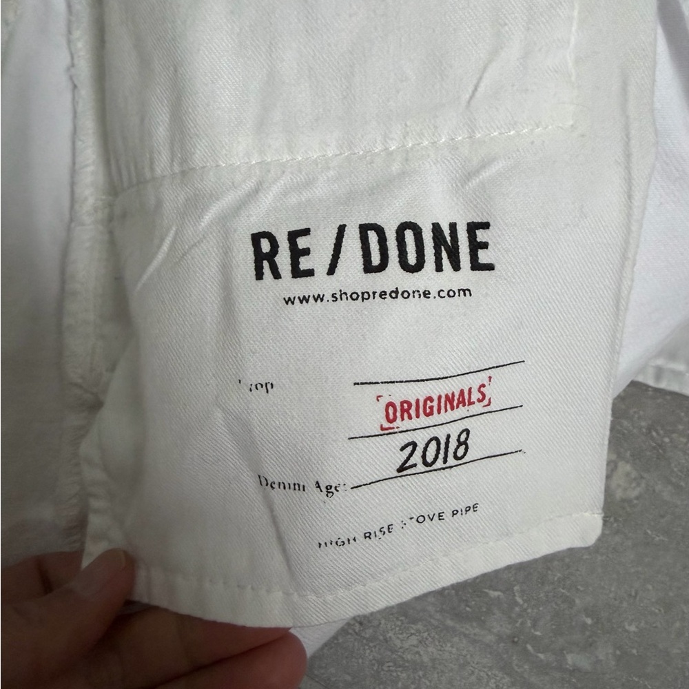 RE/DONE Originals White Frayed Denim Cutoff Shorts Size 25 High Rise Raw Hem - Picture 6 of 13
